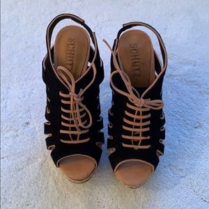 Schutz Ashley Lace up Cage Sandal size 6